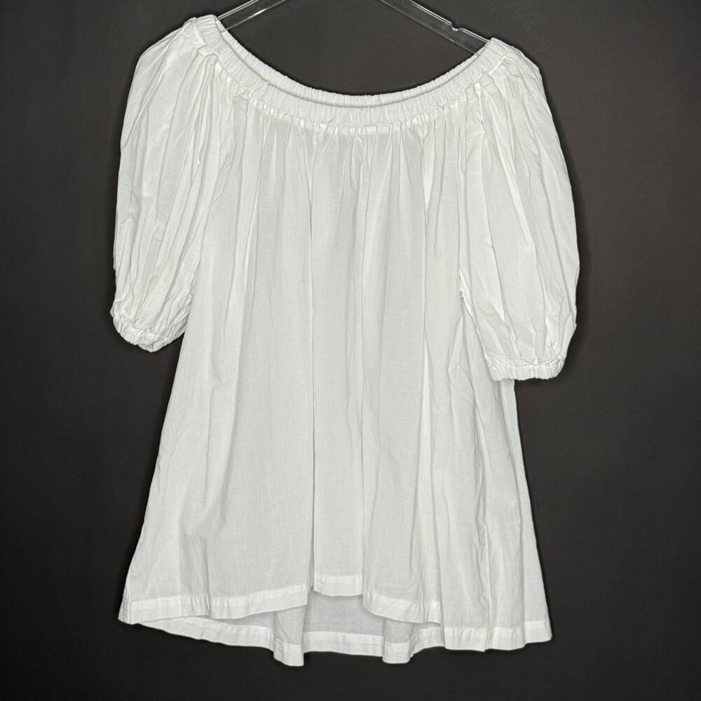 Wilt XS White Tunic Top Blouse Off Shoulder Elastic Neckline Resort Travel